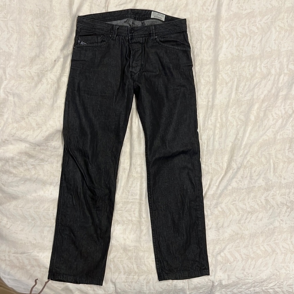 Diesel DARRON Mens 33x30 black jeans regular slim-tapered